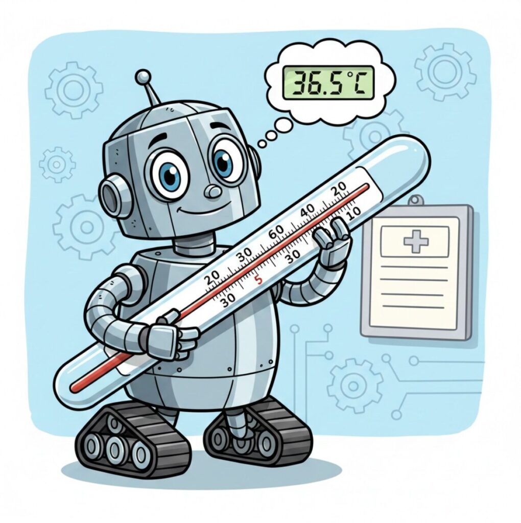 Gráfico ilustrando como a temperatura em LLM altera a distribuição de probabilidades dos tokens, comparando valores baixos e altos antes do softmax.